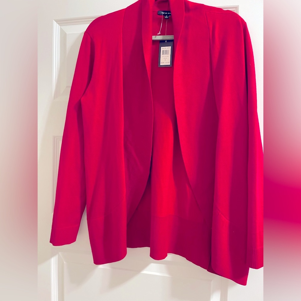 Red Open Cardigan